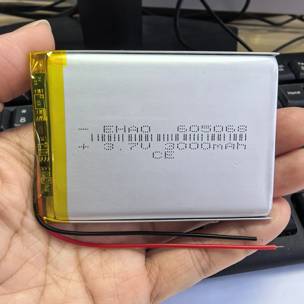 3.7V 3000mAh Polymer Lithium Lipo Rechargeable Battery 605068 For GPS DVD PAD Power Bank E-book Camera Tablet PC Laptop Speaker