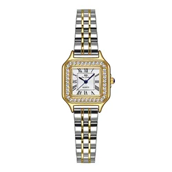 Women Watch Luxury Diamond Roman Dial Ladies Watches Fashion Elegant Stainless Steel Bracelet Square Quartz Female Wristwatch