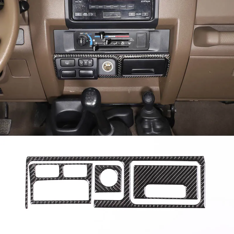 Cigarette Lighter Frame Trim Sticker Console Cigar Lighter Panel Decal Set For Toyota Land Cruiser 76 Series LC76 2007-2026