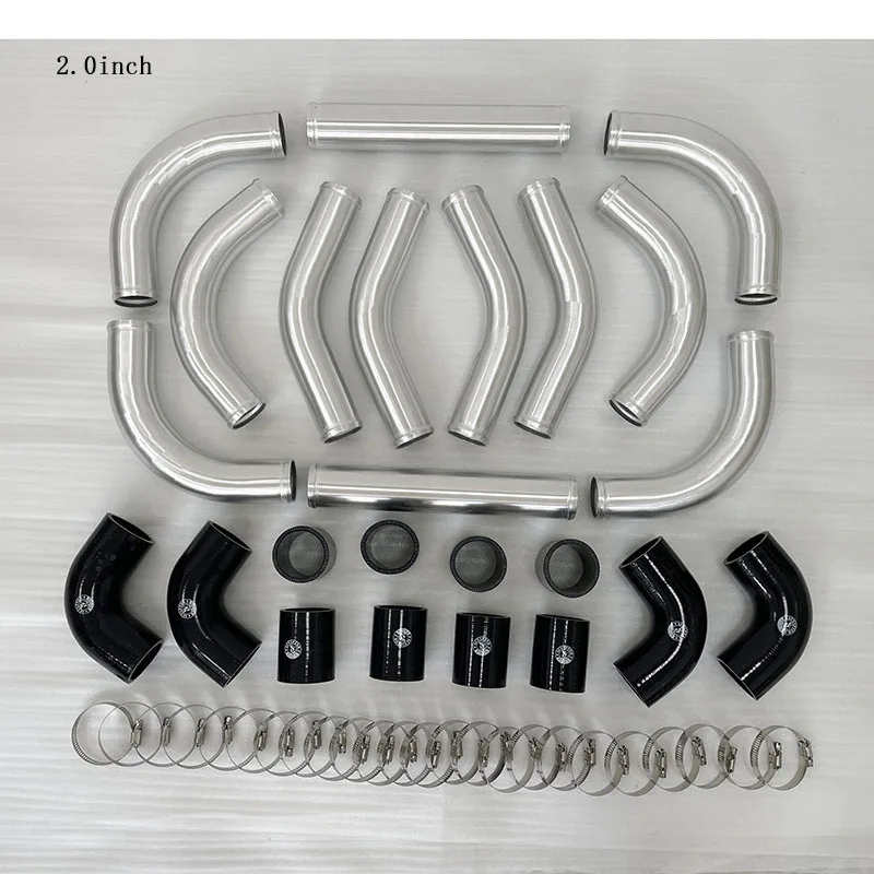 Aluminium Universele Intercooler Turbo Piping kit pijp + slangkoppeling OD 2.0 "2.5" 3 "inch 300mm Lange voor Auto