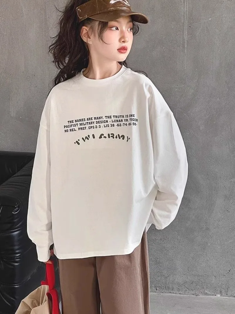 

Cotton Printing Korean Children's Clothing 2025 Kids Spring Autumn Clothes Girl 8 10 Years Girls Shirt Top Outdoor Tops 12 7 4 6