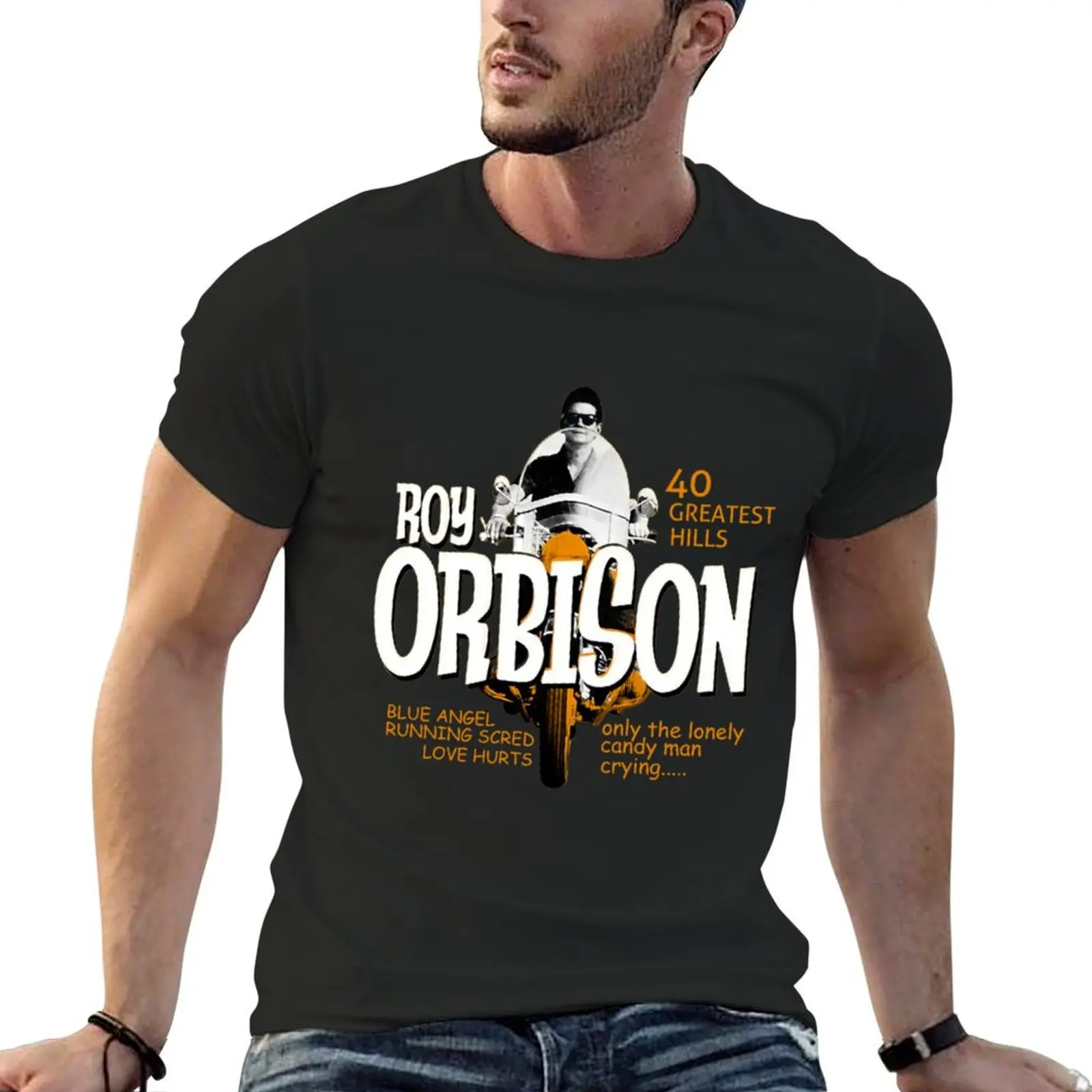 Roy Orbison – 40 Greatest Hits Of Roy Orbison T-shirt plus size tops customs design your own customs t shirts for men cotton