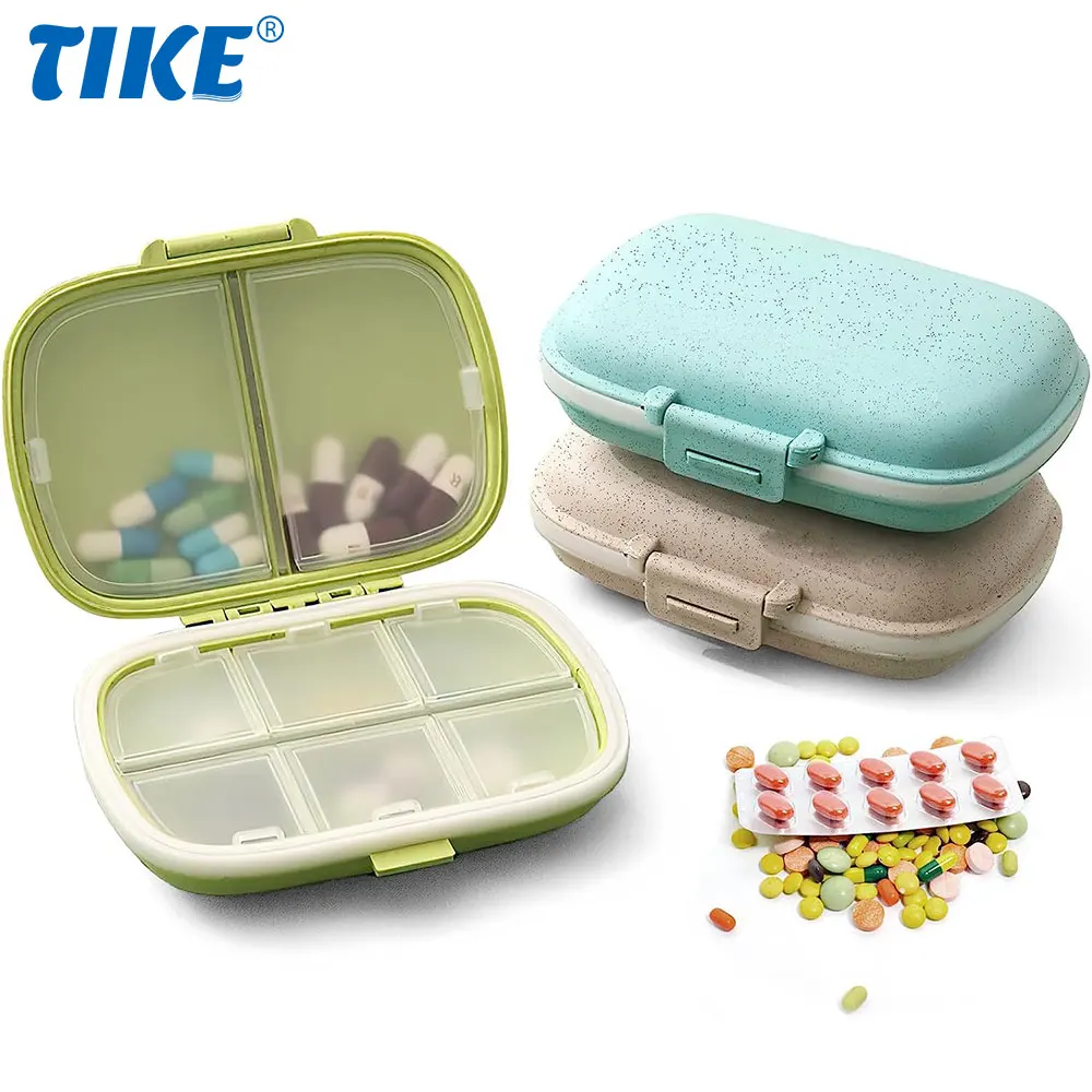 Travel Pill Organizers, 8 Compartments Portable Pill Cases, Small Pill Box for Pocket Purse Portable Medicine Vitamin Container