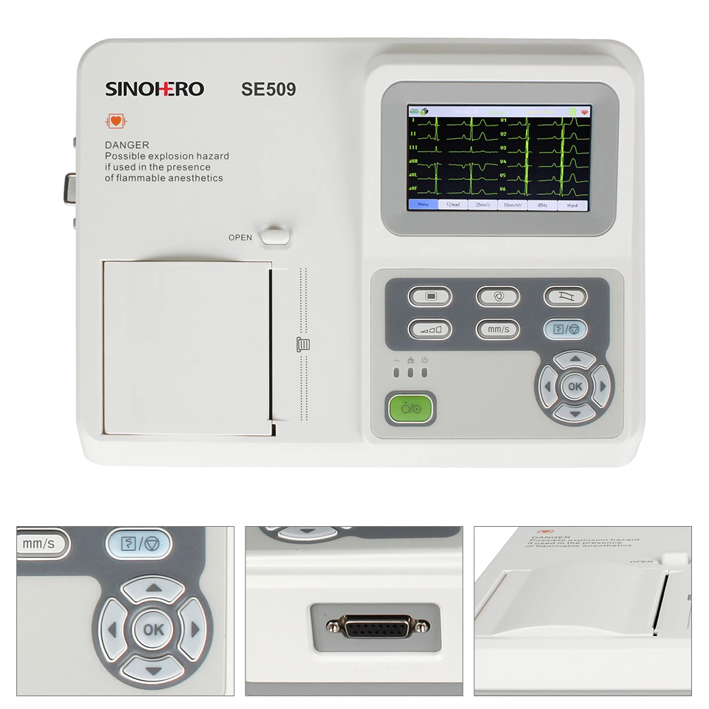 Nieuwste Ecg Elektrocardiograaf Goedkope Prijs Draagbaar Hart 12 Lood 3 Kanaal Machine