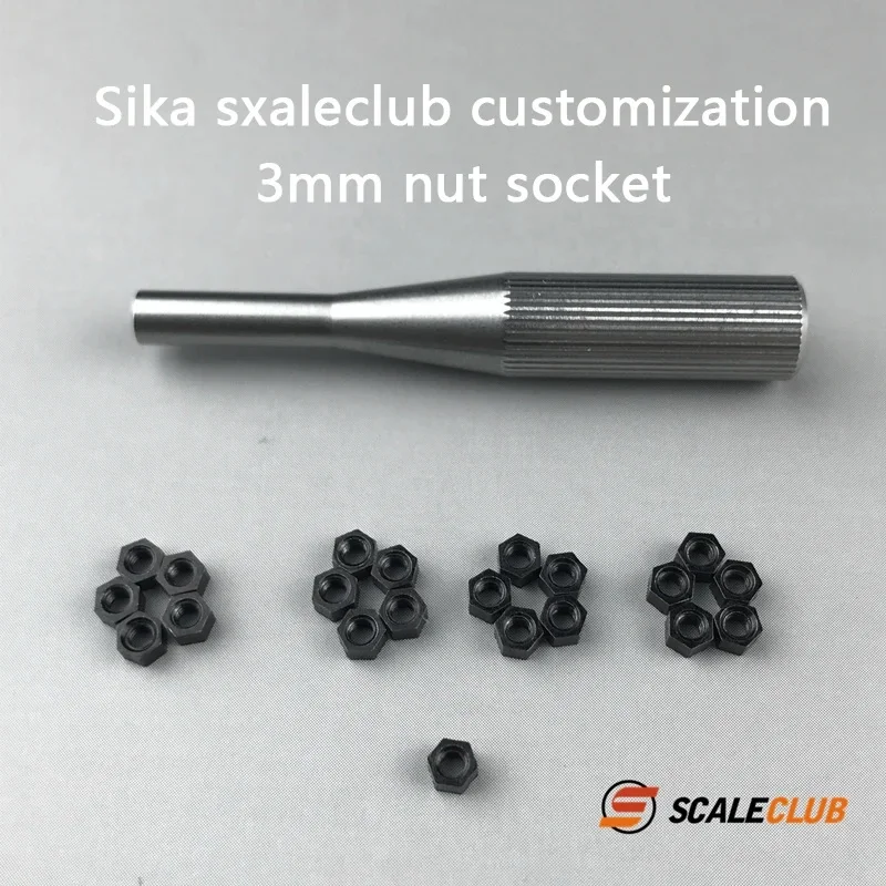 Scaleclub 모델 커스텀 3mm 너트 슬리브 1:14 드래그 헤드 진흙 비율, 스카니아 남자 악트로스 볼보 자동차 부품, Rc 트럭, Tamiya Lesu