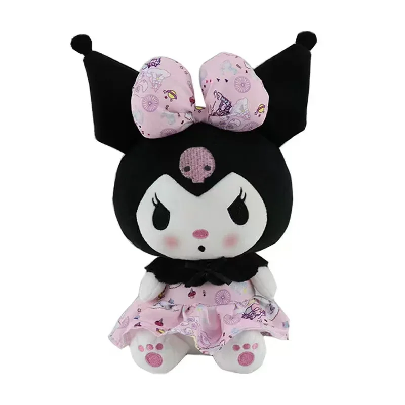 2026 Neue Sanrio Erdbeer-Kuromi & My Melody Plüschkissen, Weiche Flauschige Stoffpuppe, Niedliche Schlafzimmerdekoration Überraschungsgeschenk für Mädchen