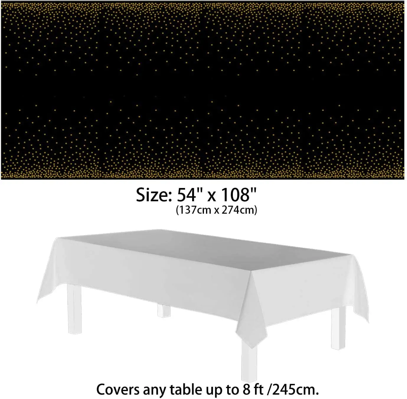 Black and Gold Tablecloths Tables Waterproof Disposable Party Table able Covers New Year Birthday Decoration