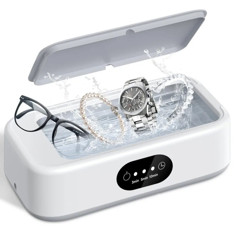 เครื่องทําความสะอาดอัลตราโซนิกการตั้งค่าเวลาฟันปลอมแว่นตาทําความสะอาดขนาดเล็กเครื่องประดับวงเล็บเครื่องประดับแบบพกพา 640ml ในครัวเรือน Sonic