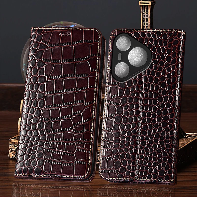 

Для Huawei Pura P30 P40 P50 P50E P60 70 80 Art Pro Plus Ultra Lite крокодиловый узор из натуральной кожи флип-чехол для телефона из воловьей кожи