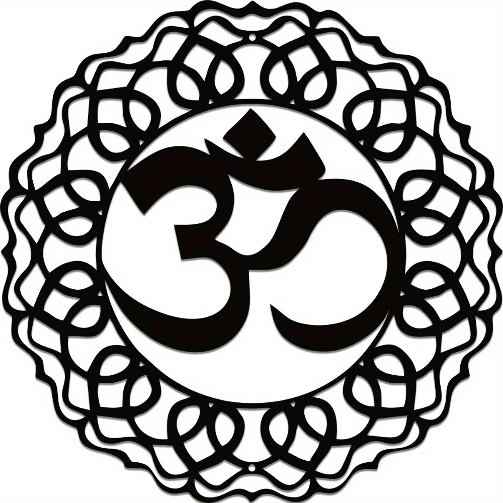Decoración de pared de Metal para Yoga, decoración de pared de Metal, decoración de pared Om, decoración de Namaste, arte de pared OM, caveira escultura