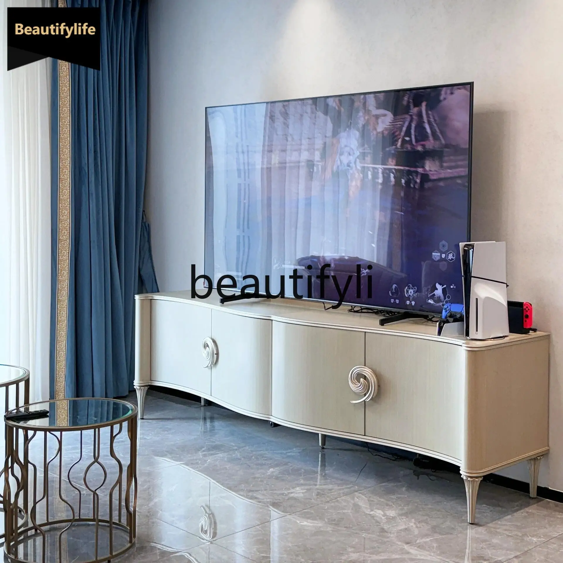 

B33 Meike Francesca TV Cabinet American Light Luxury TV Cabinet Living Room Floor Cabinet