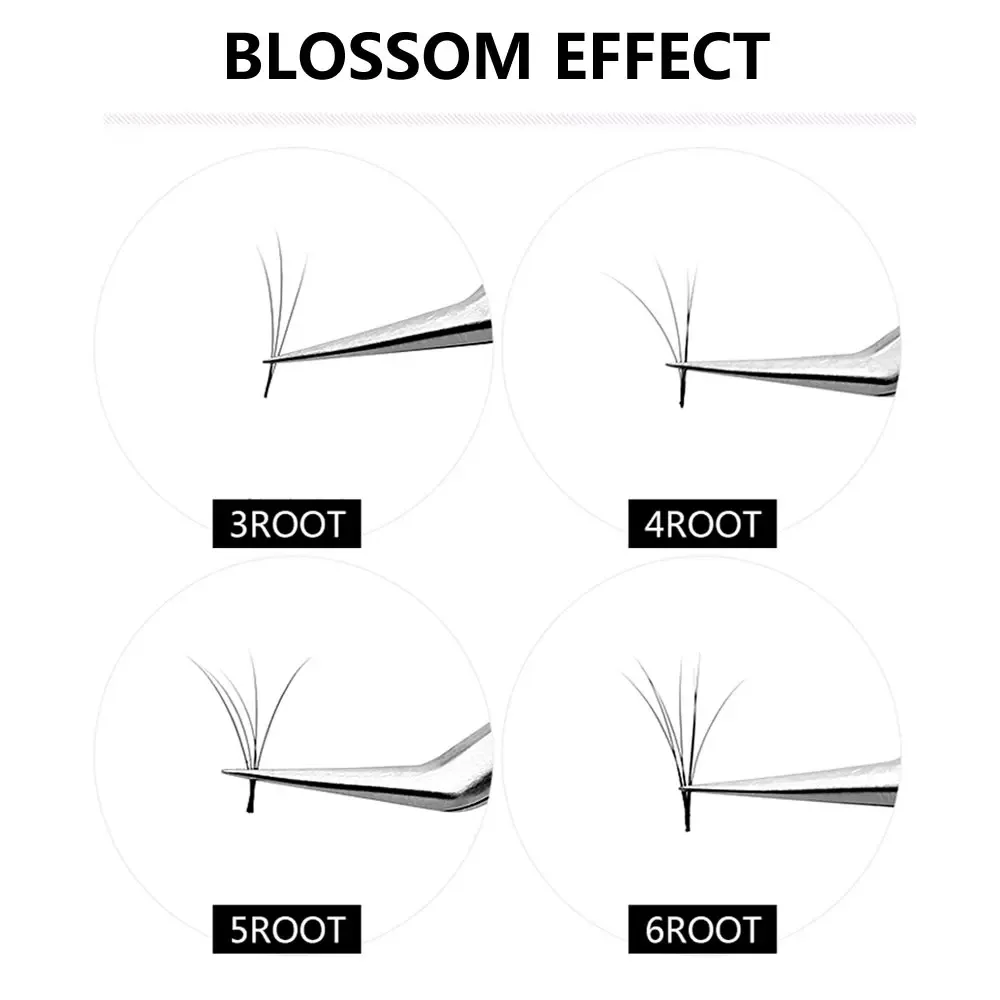 Yelix multi-lengte ventilator Individuele valse wimpers Camellia Lashes Wimperverlenging Nertsen 3D-6D Volume ventilator Bloesem wimpers