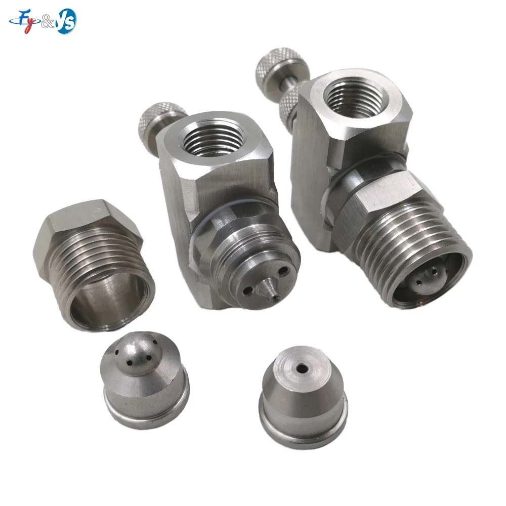 SS Adjustable Air Atomizing Nozzle Two Fluid Mist Spray Nozzle for Humidification Dust Removal Disinfection Spraying