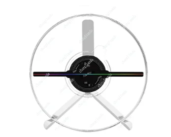 3D голографический проектор для просмотра без очков, с поддержкой музыкального плеера, настольный 3D-вентилятор, рекламный логотип-проектор, световой дисплей с дистанционным управлением для рекламы