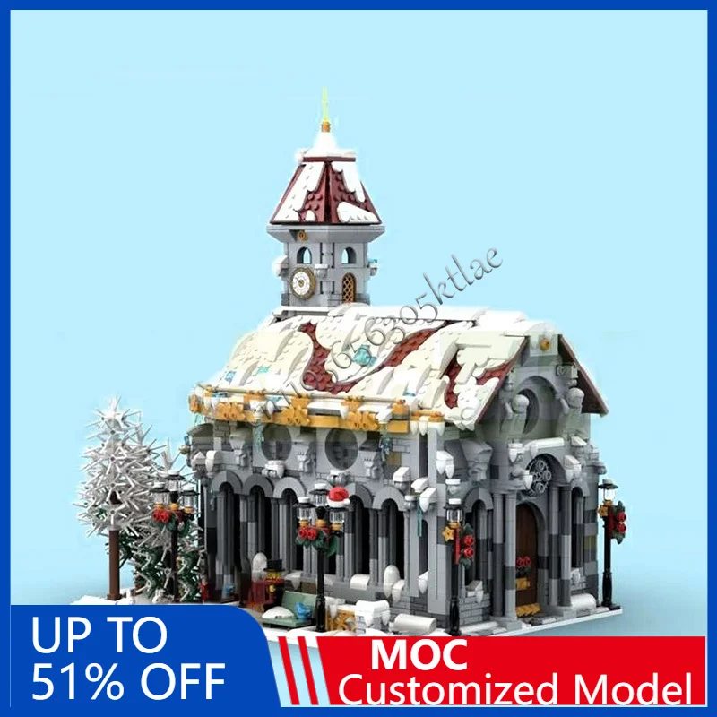 

4017 PCS Construction Winter Village Cathedral MOC Customize Modular Building Block Creative Design DIY Bosy Birthday Toy Gift