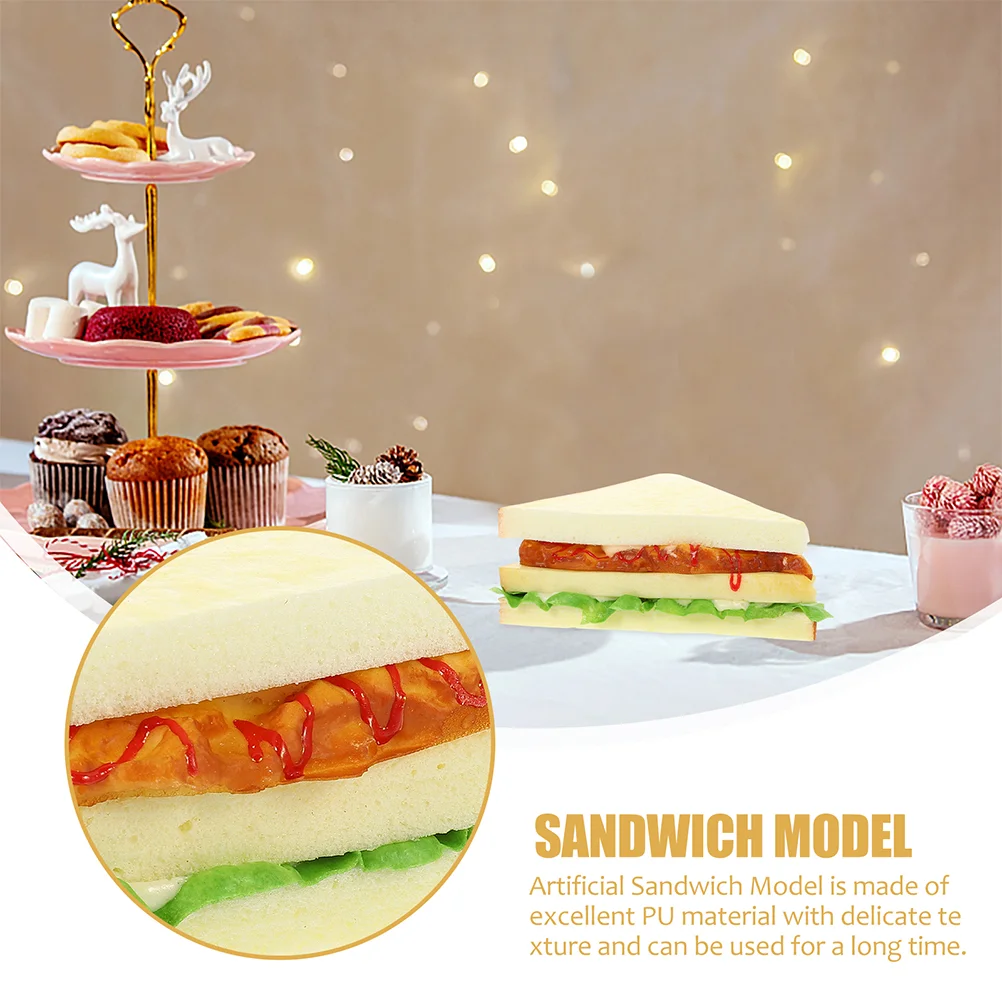 Accesorios de diseño de escena de modelos de sándwich de fotos, adornos de sándwich de escritorio, simulación de comida, accesorios de sándwich Artificial