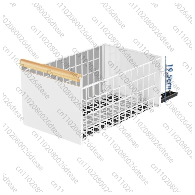 Metal Pull-out Organizer Basket Single-layer Sunken Sliding Kitchen Storage Rack Multifunctional Spice Essential Organizer Rack