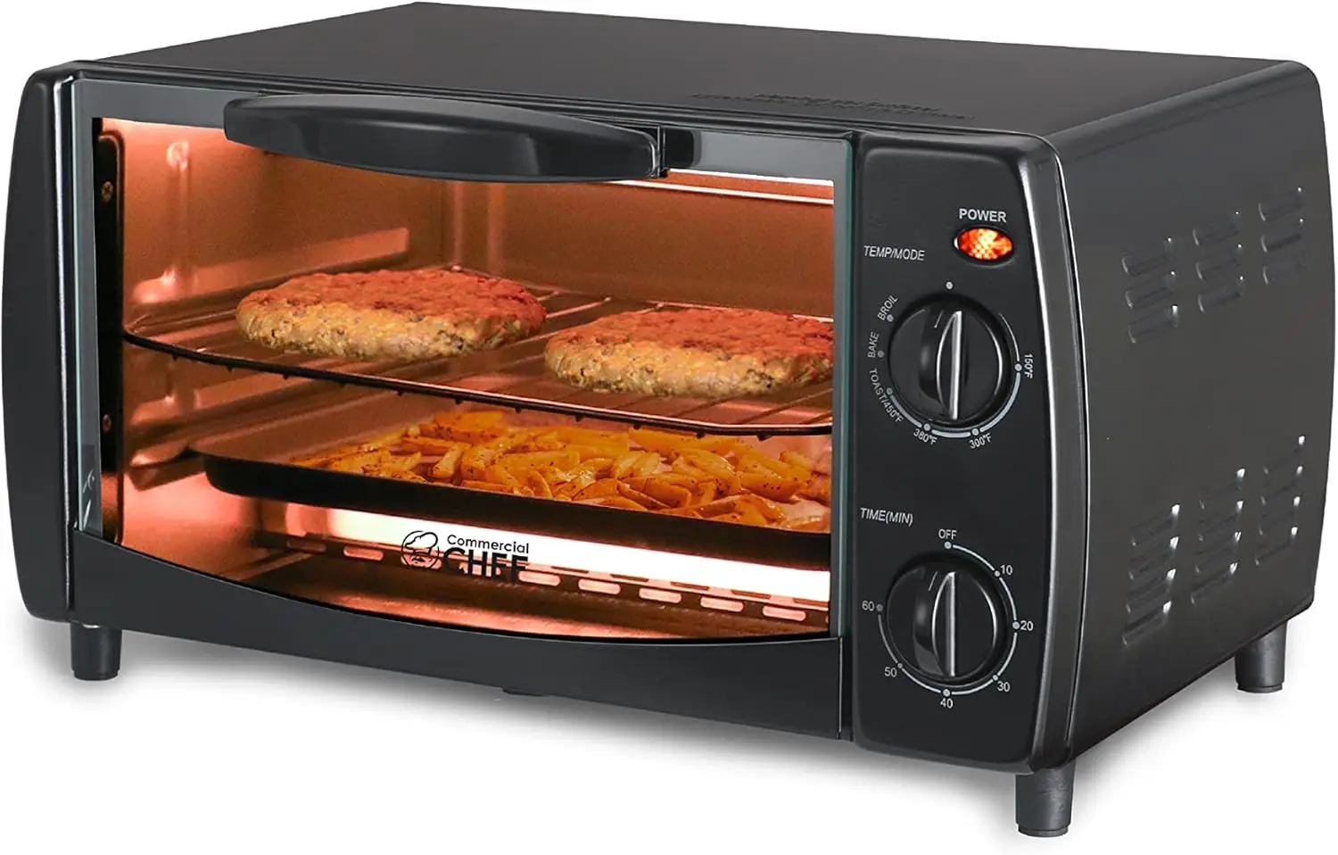 

4-Slice Mechanical Toaster Oven with 10-Liter Capacity, Compact Design for Baking, Toasting, and Reheating