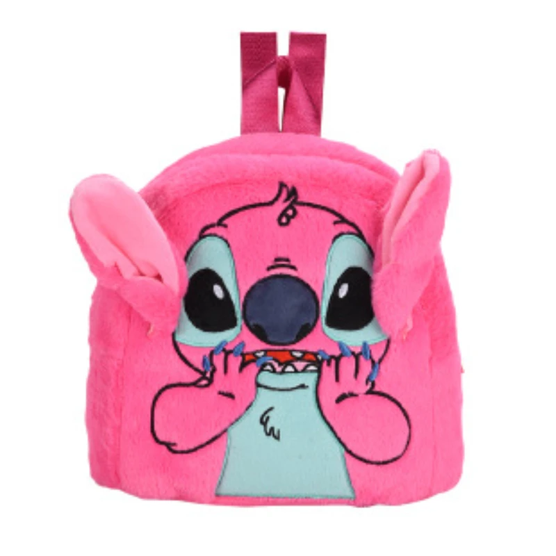 Kawaii Stitch Plush Backpack Blue Pink Funny Cartoon Large-Capacity Schoolbag Student Backpack Kindergarten Bag Girs Gifts