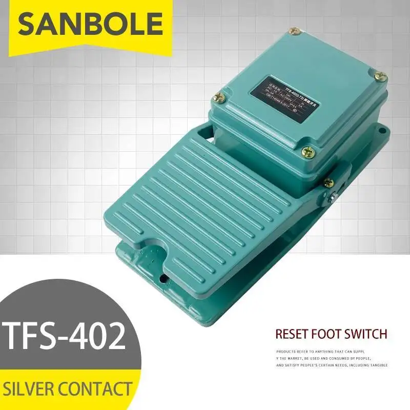 Pedale interruttore TFS-402 LT3 contatto argento 1NO 1NC Sping Reset momentaneo con custodia in alluminio 15A 250V