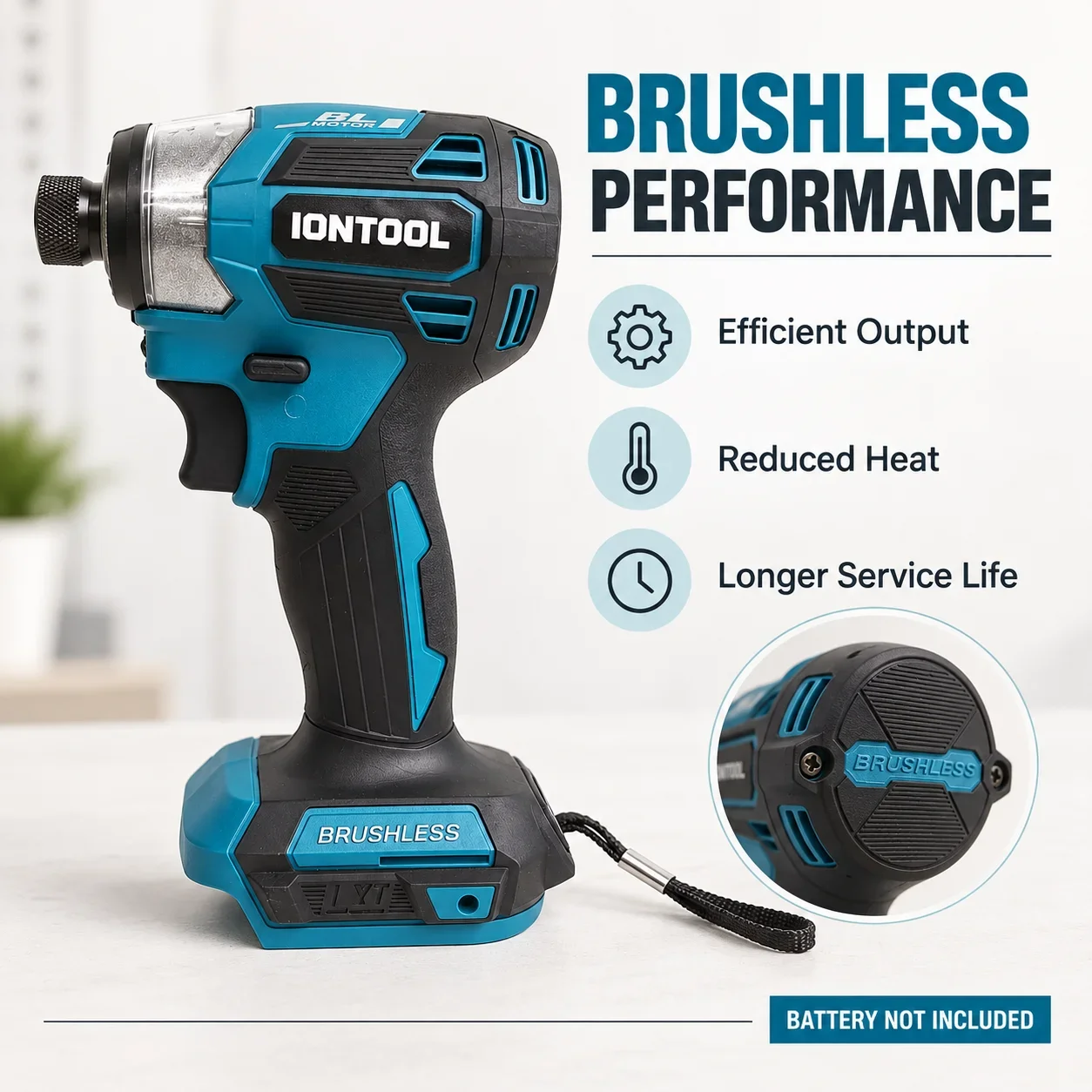 IONTOOL Durable DTD173D Cordless Impact Driver 3800rpm For Garage Door Install and Window Screen Install and Window Shutter Fix