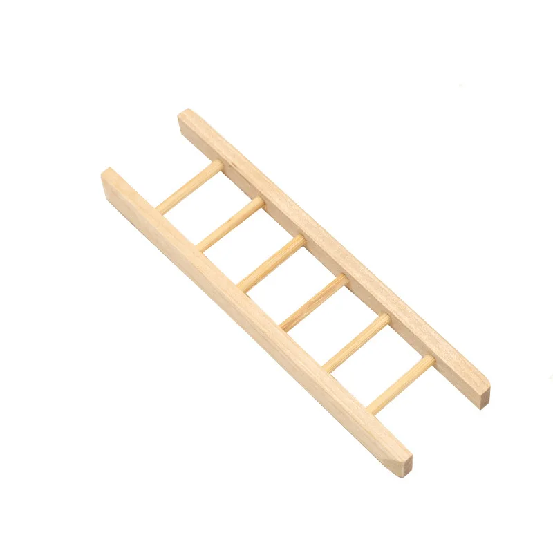 1Pcs 1:12 Poppenhuis Miniatuur Meubels Houten Ladder Trappen Model Woondecoratie Kamer Fairy Tuin Accessoires Speelgoed