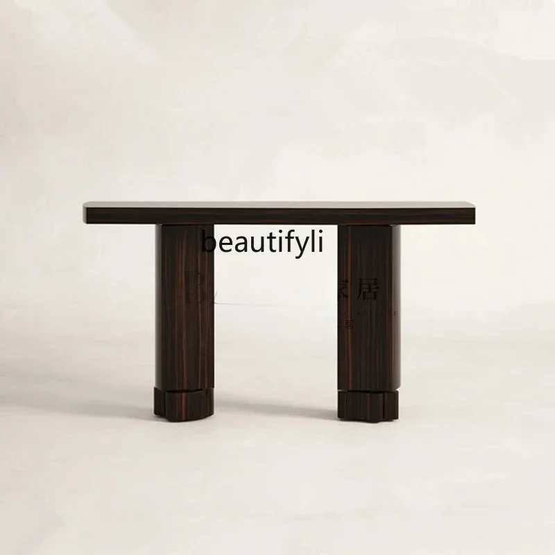 

Medieval solid wood entrance table Italian minimalist designer creative villa corridor aisle entrance table0420