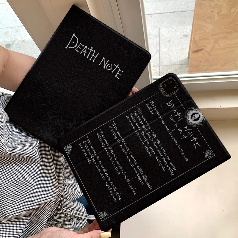 Simple Dark Note Fashion Book Style Tablet Case For iPad Pro 11 12.9 13 A16 M2 M4 M3 M5 5/6/7/8/9/10/11th Mini Air 3 4 5 6 Cover