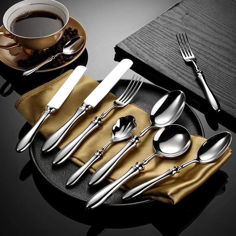 High-Value Gourd Handle 304 Stainless Steel Cutlery Set Kitchen Complete Tableware Dinner Knife Fork Spoon Luxury Festival Gift