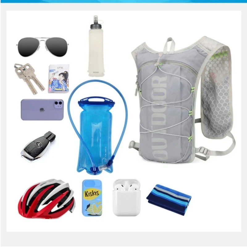 1 قطعة سترة الجري المائية على ظهره ، حقيبة ظهر مائية خفيفة الوزن ، حقيبة ظهر ترطيب سترة للجري للمشي لمسافات طويلة وركوب الدراجات للنساء والرجال