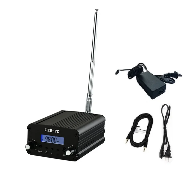 

7W FM Transmitter Stereo PLL FM Radio & Broadcast Transmitter with Power supply, Audio Cable and Antenna