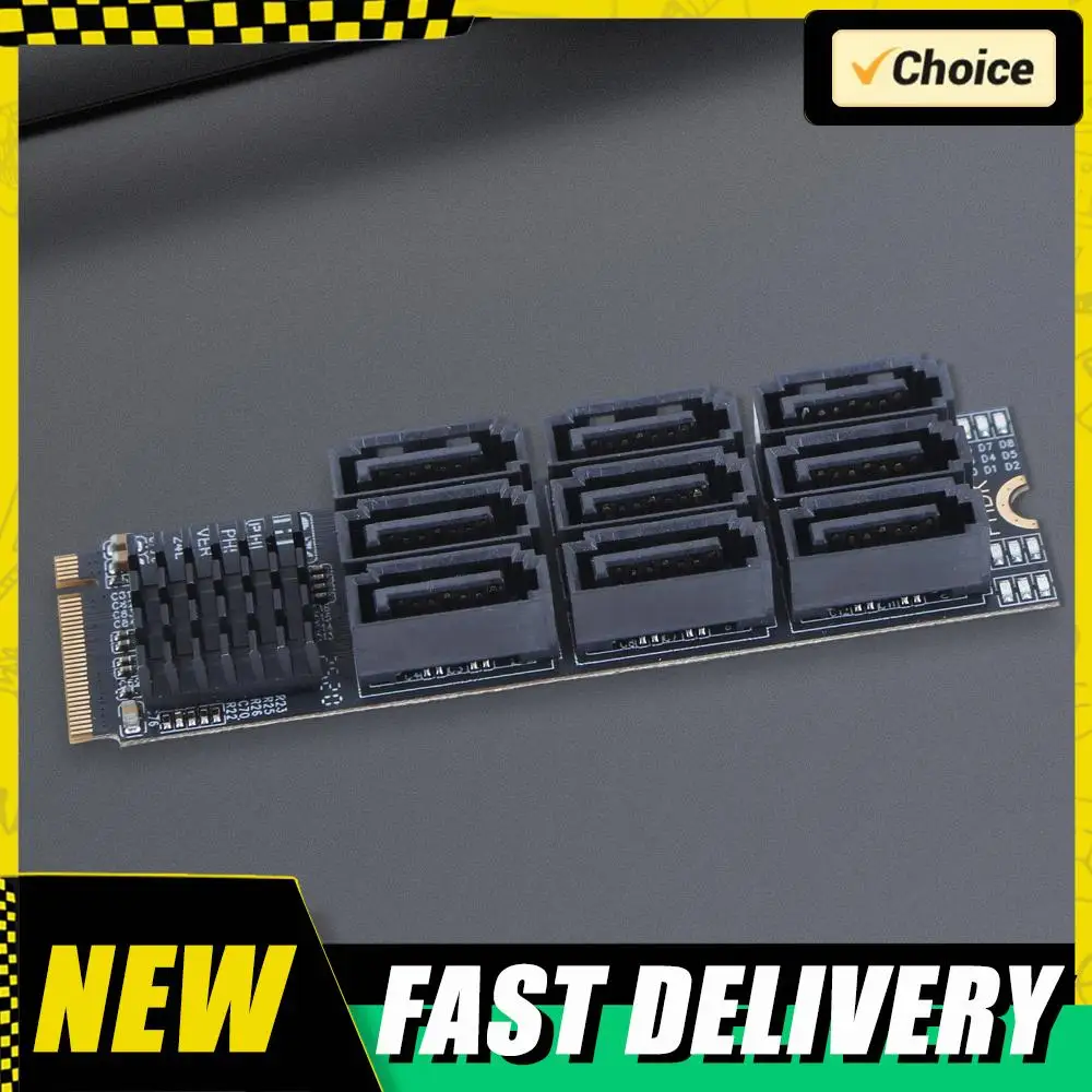 

Адаптер M.2 к SATA 6 Гбит/с M.2 NVME M-Key к 9-портовую карту расширения SATA Емкость жесткого диска PCIE 3.0 X2 для настольных ПК