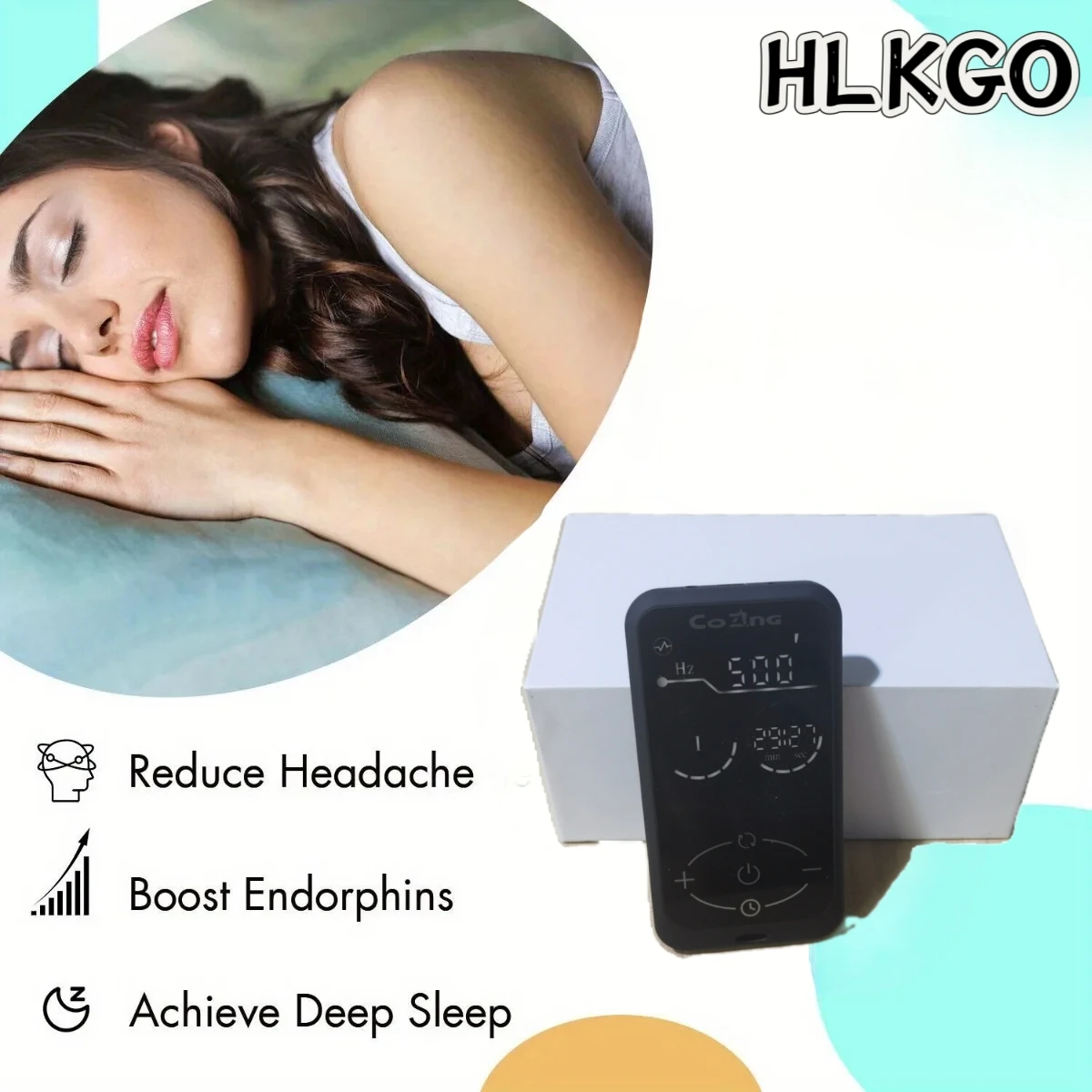 HLKGO Vagus Nerve Stimulator for Deep Sleep - CES Ear Clip Device Relieves Anxiety & Depression