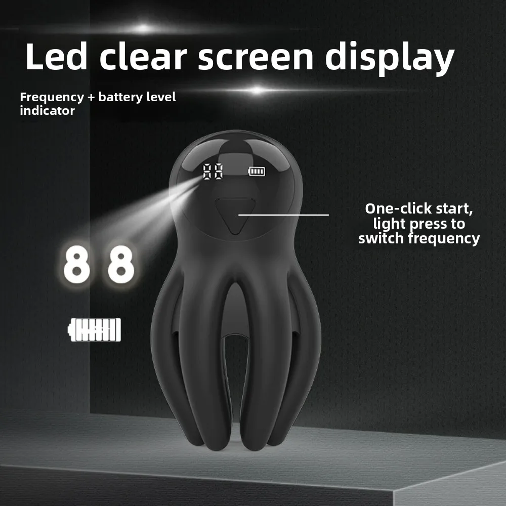 LED 8-Claw Octopus Male Masturbator App Controlled Strong Shock Penis Ring Adult Sex Toy for Men Dildo Monster