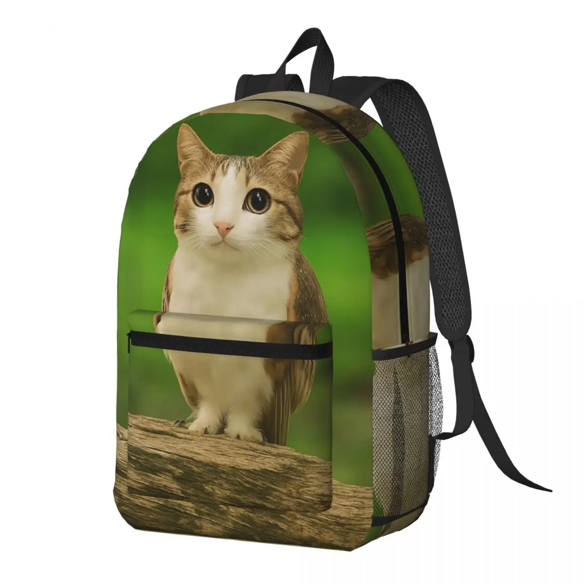 Meowl Cat Owl Funny Internet Trendy Meme Backpack Daypack Large Capacity Kids BookBag School Bag Shoulder Bags for Men Women