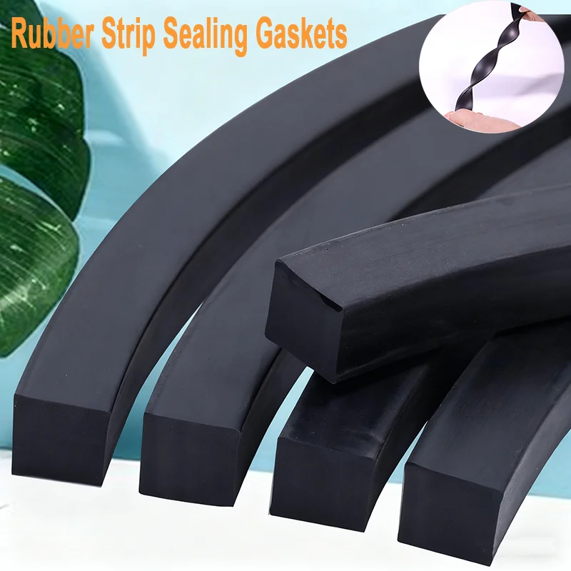 1/2/5 Meters Black Solid Rubber Strip Square Sealing Strip For Marine Seal Oil Resistant Not Foaming 3x3mm/4x4mm/5x5mm~22x22mm