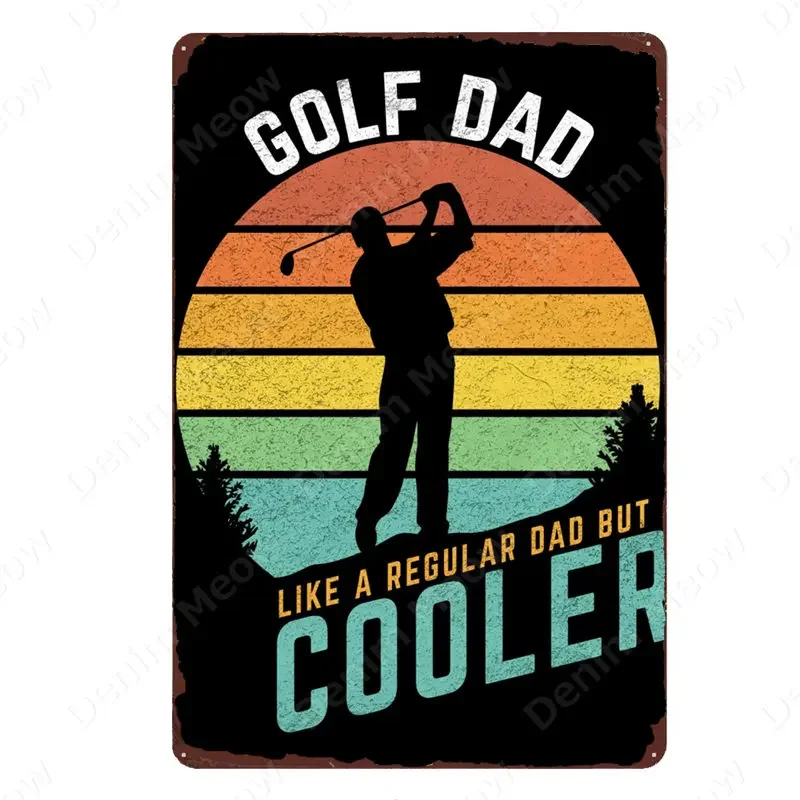 The Golf Father Plaque Metal Tin Signs for Bar, Pub Club, Home Decor, Golf King, Vintage Poster, Golf Course, Wall Sticker, N367