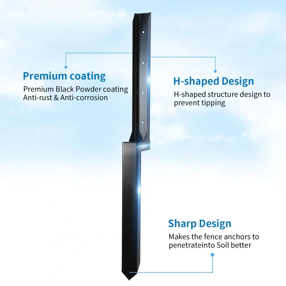 

Wooden Fence Post Restoration Ground Secure Fence Column Kit Heavy Duty Steel Fence Post Repair Kit for Enhanced Stability Easy