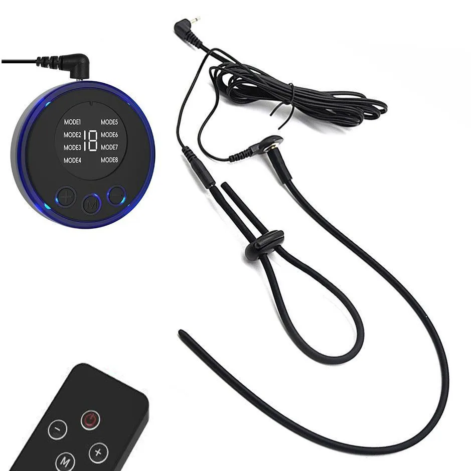 SM Electro Stimulation Horse Eye Stick Urethral Sounding Plug E-Stim Prostate Massage Electric Penis Ring For Men Masturbate Toy