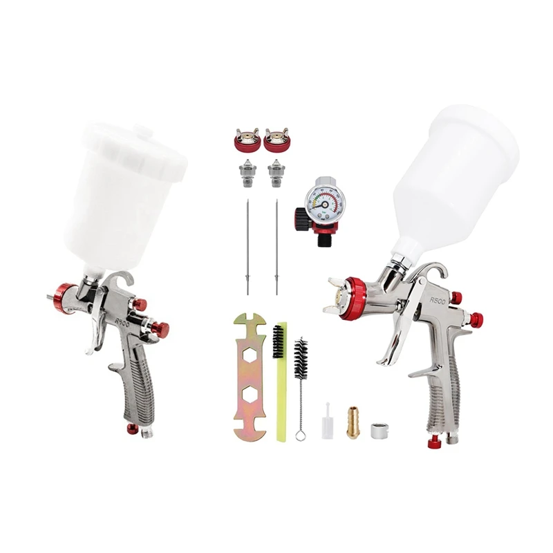 

Spray Gun Full Set R500 Spray Gun Car Spray Gun With Air Regulator High Atomization Low Rebound Topcoat Spray Gun