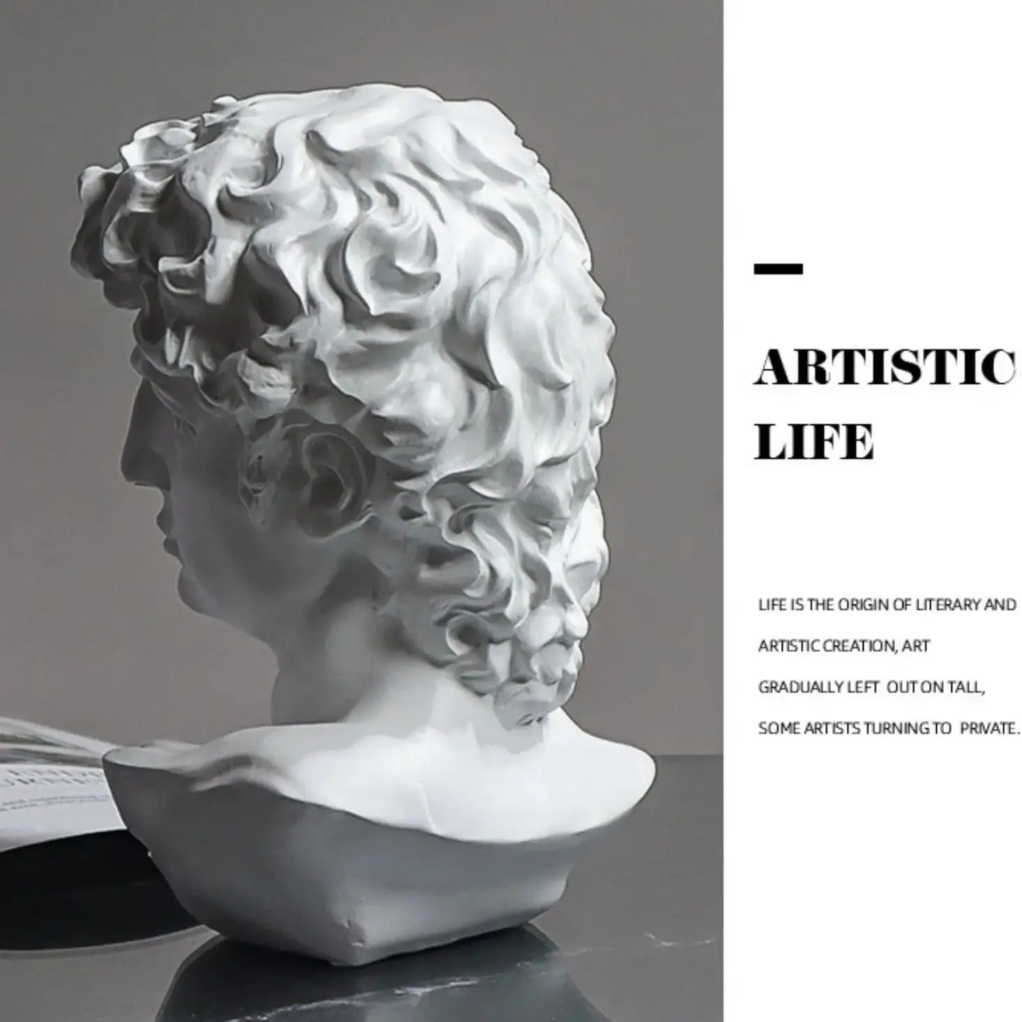 Greek David Bust Statue Resin Decorative Figurines Sculpture Home Office Bookshelf Desk Living Room Decor Mythology Ornaments