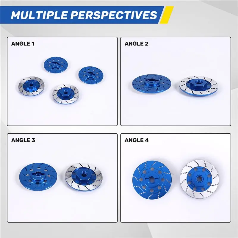 M01K 4PCS Metal Brake Disc Wheel Rim Box Metal Hex Adapter 12Mm For 1/10 Sakura D4 On-Road Racing RC Car Parts