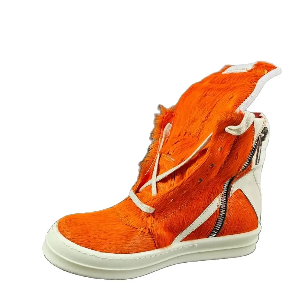 

Goodyear Customized Handmade Sewing Main Line exclusive Orange Fur Tpu Sole geo-basket Boots