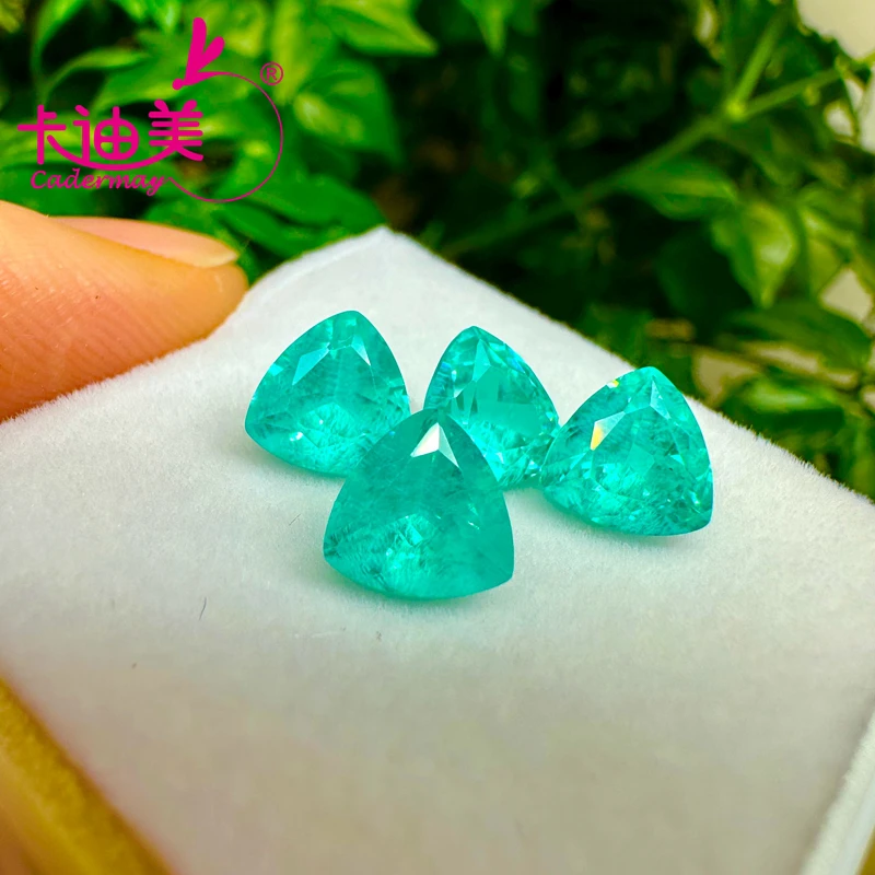 

Trillion Cut Paraiba Color Lab Grown Yttrium Aluminum Garnet Loose Stone YAG Gemstone With AGL For Fine Jewelry Making