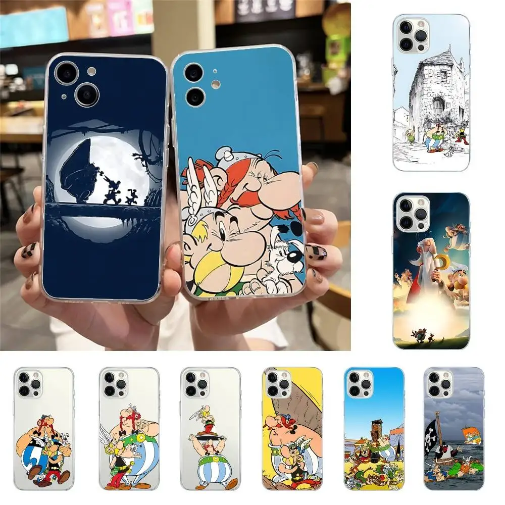 A-Asterix الكرتون O-Obelix جراب هاتف لينة شفافة آيفون 17 16 15 14 13 12 11 برو ماكس ميني بلس غطاء مقاوم للصدمات C