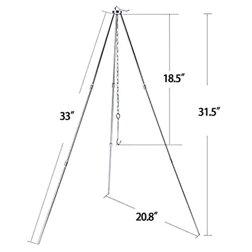 

Campfire Cooking Adjustable Camping Tripod Adjustable Tripod For Cooking Camping Gear Portable Tripod Easy Setup And Disassembly