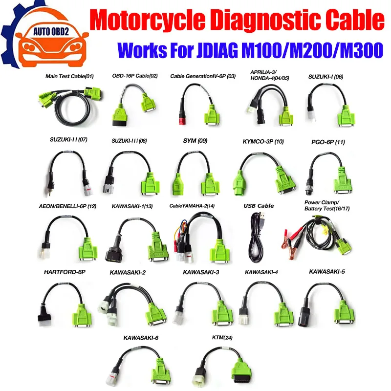 

Motorcycle Diagnostic Adapter OBD2 Connector Cable For BMW 10P HONDA 4P SUZUKI 4P/6P YAMAHA 3P/4P Cable KTM 6P KAWASAKI 4P/6P/8P