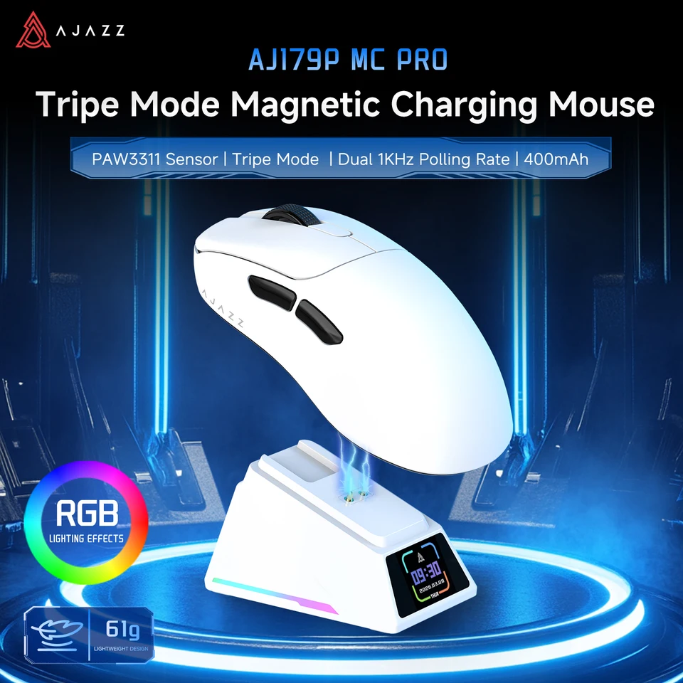 AJAZZ AJ179 P MC PRO Three-Mode Mouse PAW3311 400mAh High-Capacity