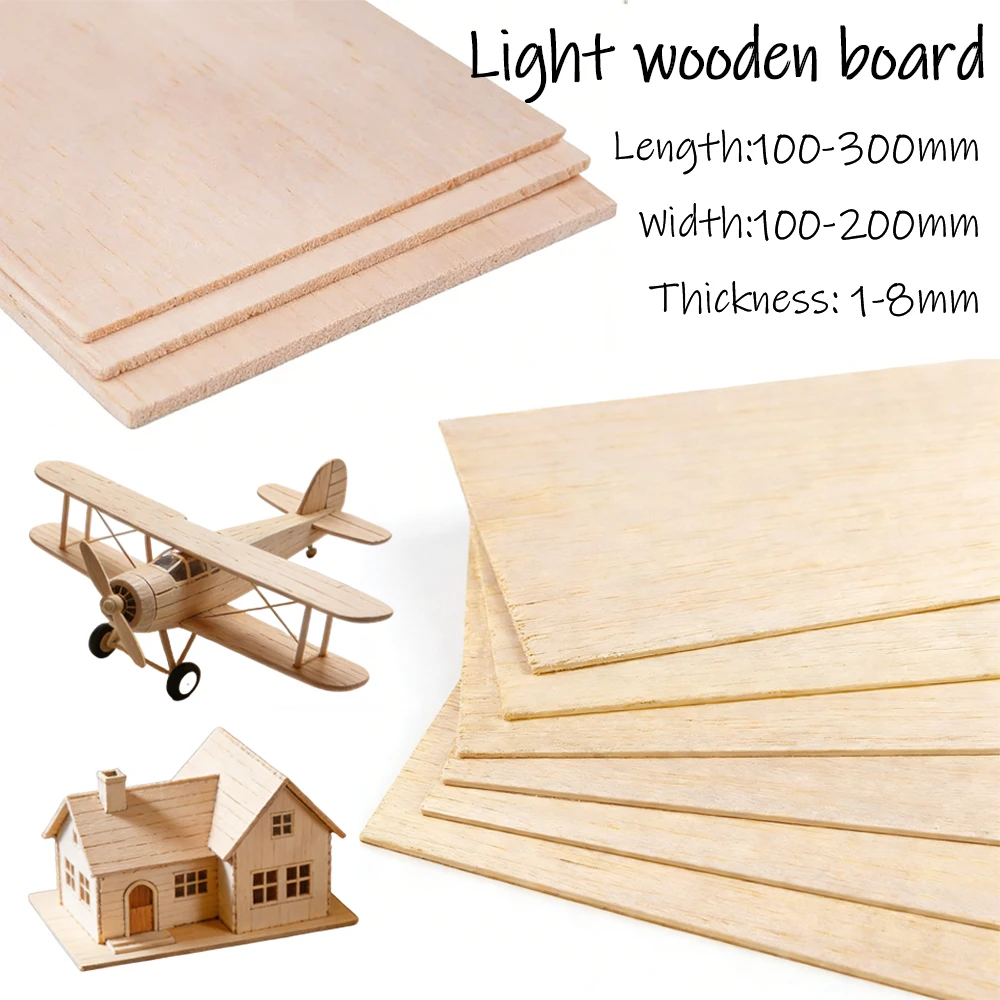 5-20Pcs Model Making Balsa Wood Sheets ,Balsa Wood Sheets Ply in Multiple Sizes & Thickness, Easy to Cut for DIY Crafts