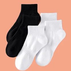 5/10 Pairs 2024 New Men's Classic Black White 95% Cotton Short Socks Thin Low Cut Tube Socks Women's Sports Ankle Boat Socks